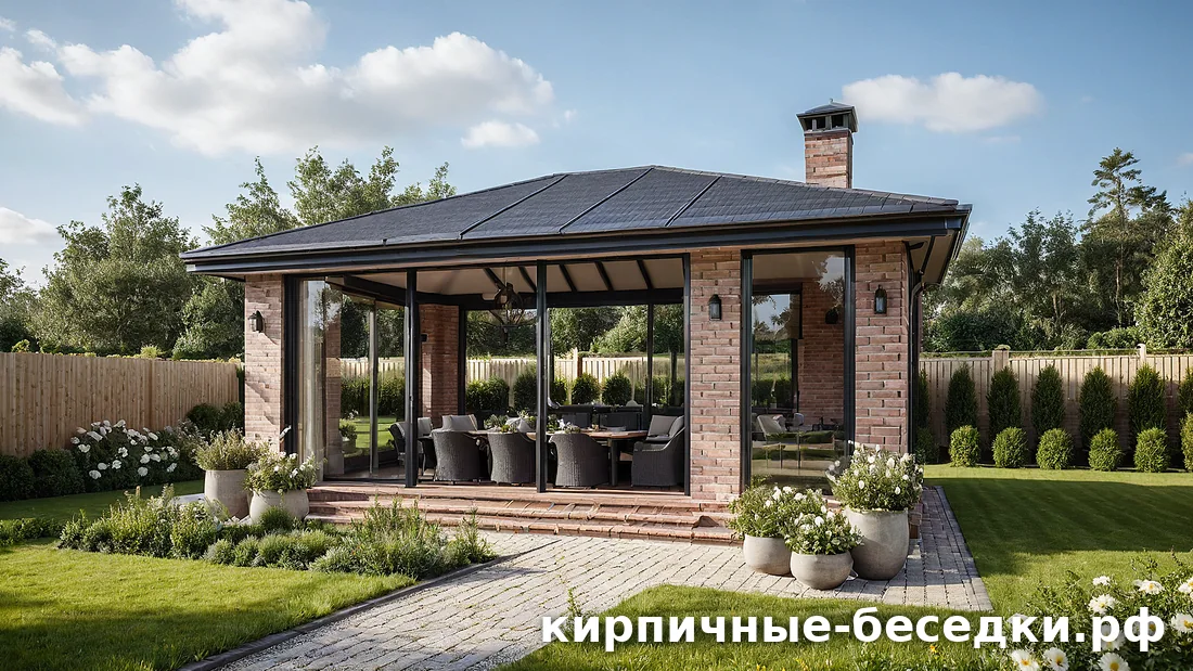 Беседка 3х5 из кирпича: узкий формат на 15 м² и кому он подходит