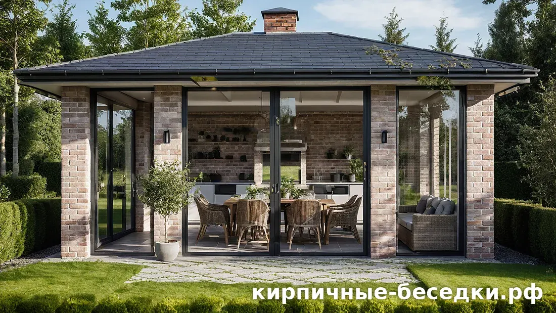 Беседка 5х5 из кирпича: планировка на 25 м² и сколько это стоит