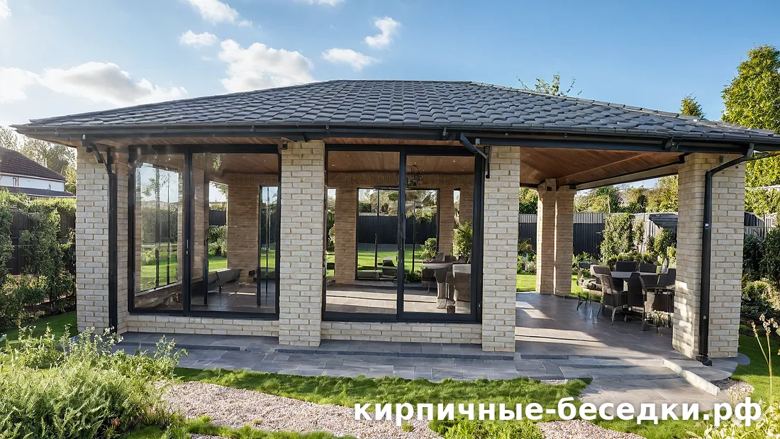 Беседка из поликарбоната или из кирпича: честное сравнение