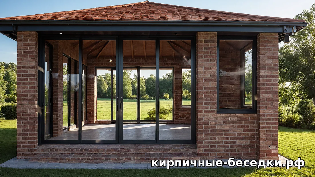 Кирпичная беседка с мангалом в СПб под ключ