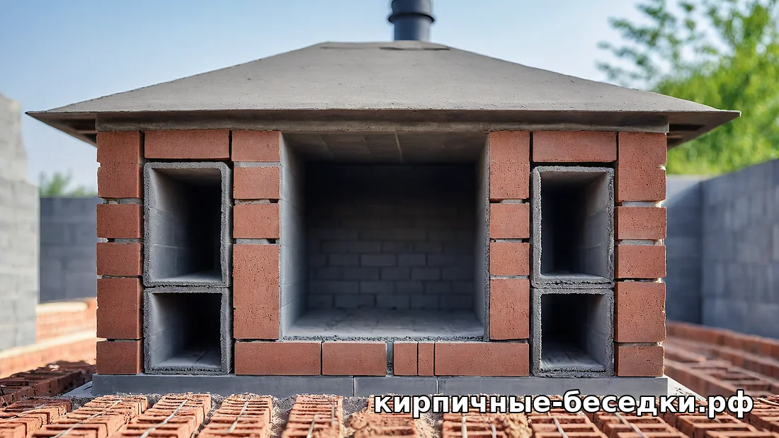 Кладка барбекю из лего кирпича со швом 2 мм