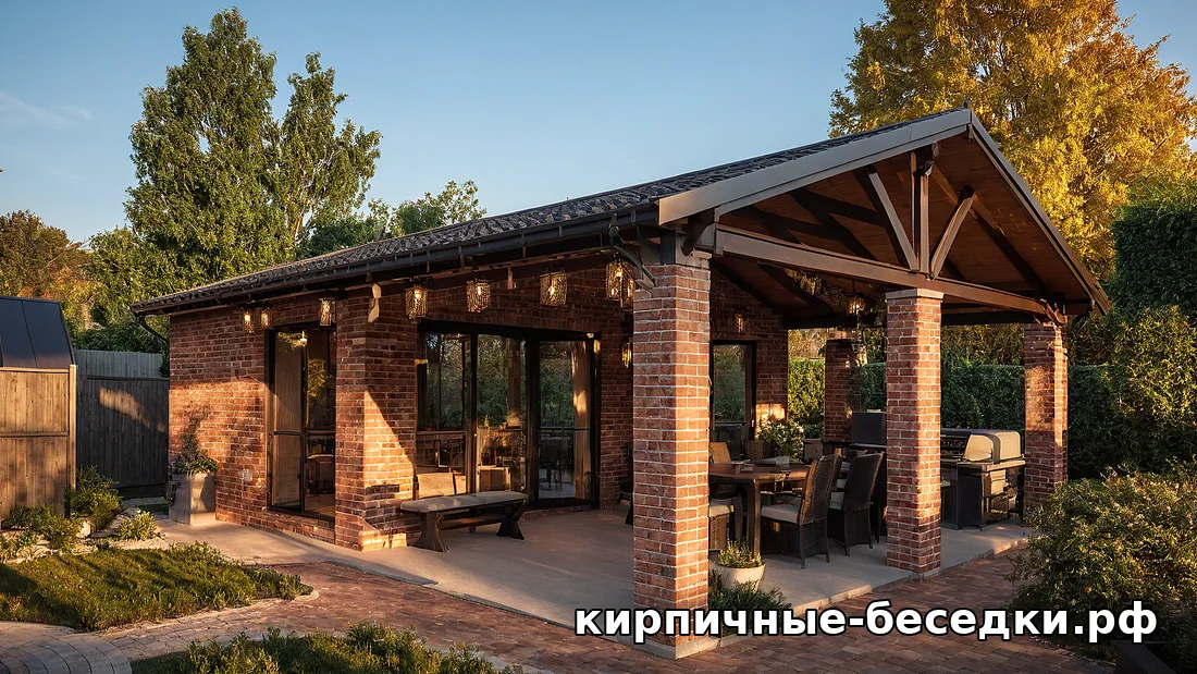 Самые красивые беседки из кирпича: подборка стилей и идей