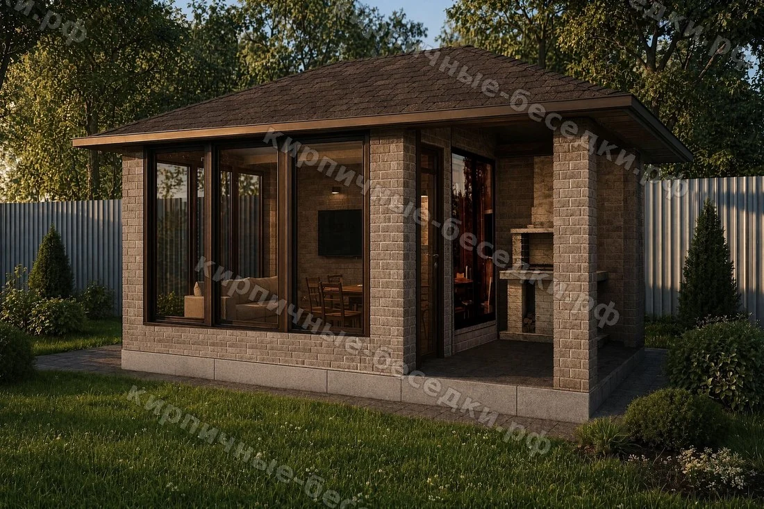 Беседка «Амальфи» из кирпича 4×6 м под ключ