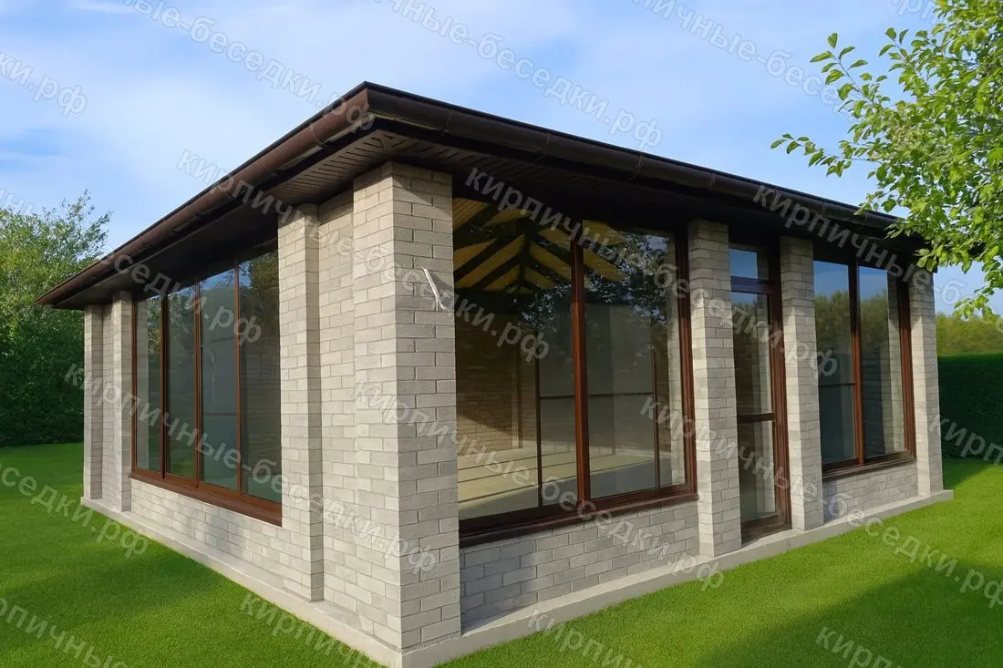 Беседка «Бавария» из кирпича от 3×4 м под ключ