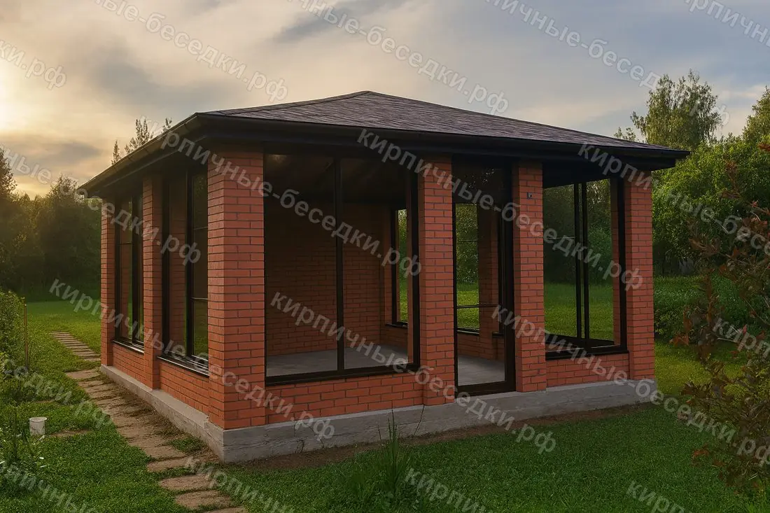 Беседка «Коралл» из кирпича от 3×4 м под ключ