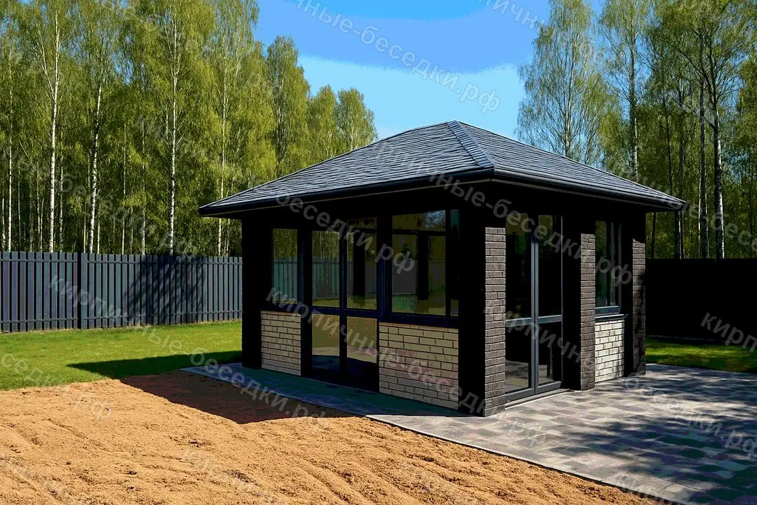 Беседка «Элиста» из кирпича от 3×4 м под ключ