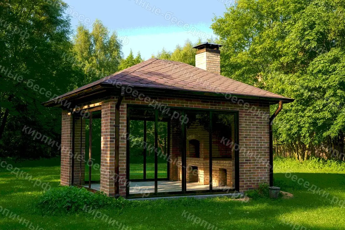 Беседка «Солнечная» из кирпича от 3×4 м под ключ