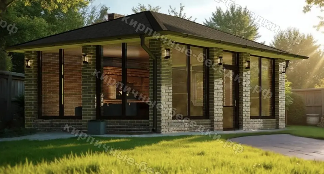Беседка «Терра» из кирпича 5×6 м под ключ